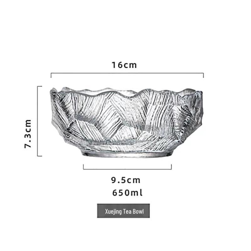 Xuejing Tea Wash Engraved Crystal Glass Salad Bowl