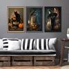 Halloween Funny Black Cat Posters Prints Canvas Painting Wall Art Pumpkin Picture Festivals Party Home Decor