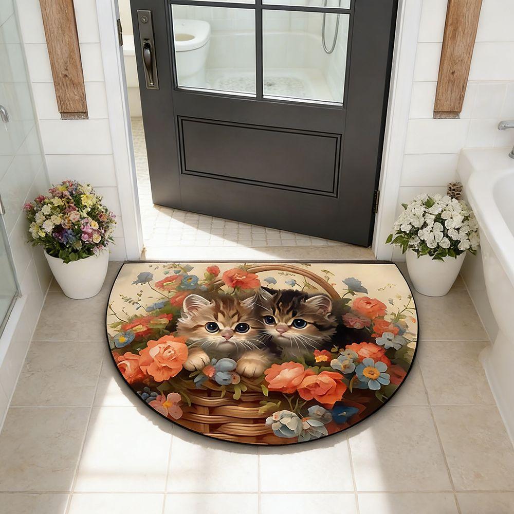 Впитывающий коврик для собаки и кошки Мультяшное животное Коврик на пол для кошки Креативный коврик для ванной Кухня