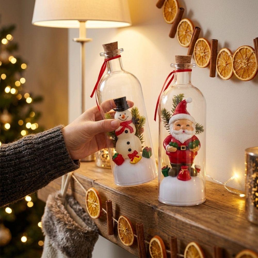 Nostalgic Santa Snowman Voice-Record Bottle Christmas Message Bottle Gift  Window Display