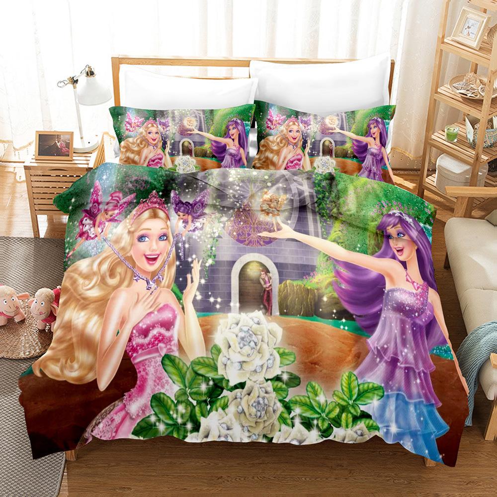 Барби Барби Набор стеганого одеяла с цифровым принтом Набор из трех предметов Набор из четырех предметов, Комплект