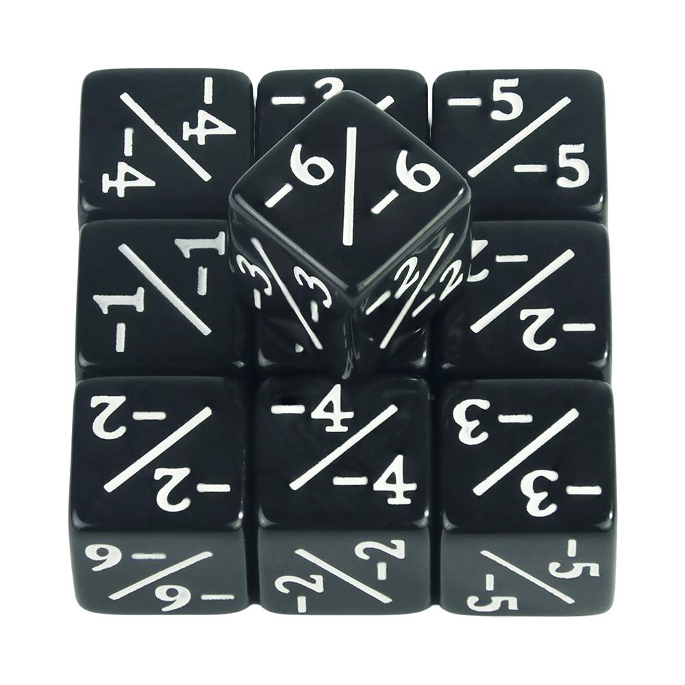 Коллекция шестигранных кубиков D6 Фишки 1/1 и -1/-1 Коллекция из 10 кубиков для обучения математике Детские арифметические игрушки Аксессуары для карточных игр