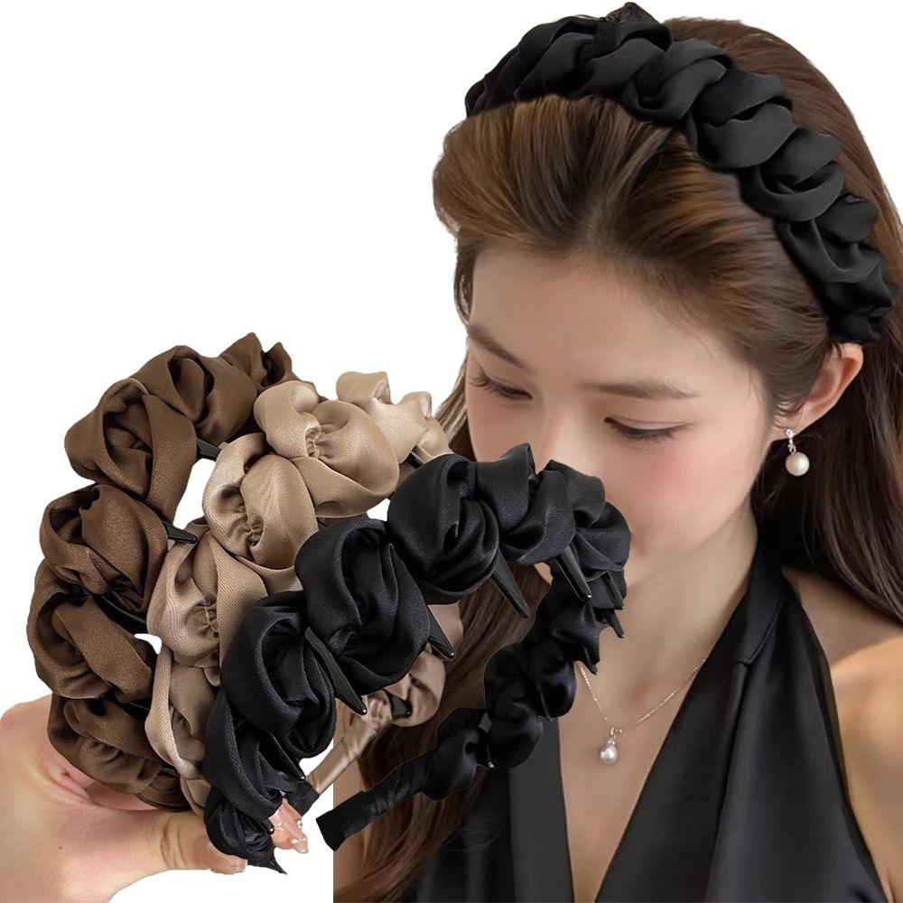 Повязка на голову с волнистой формой, оберточная лента, противоскользящие зубцы, атласная повязка на голову, волнистая повязка на голову, процедура умывания лица