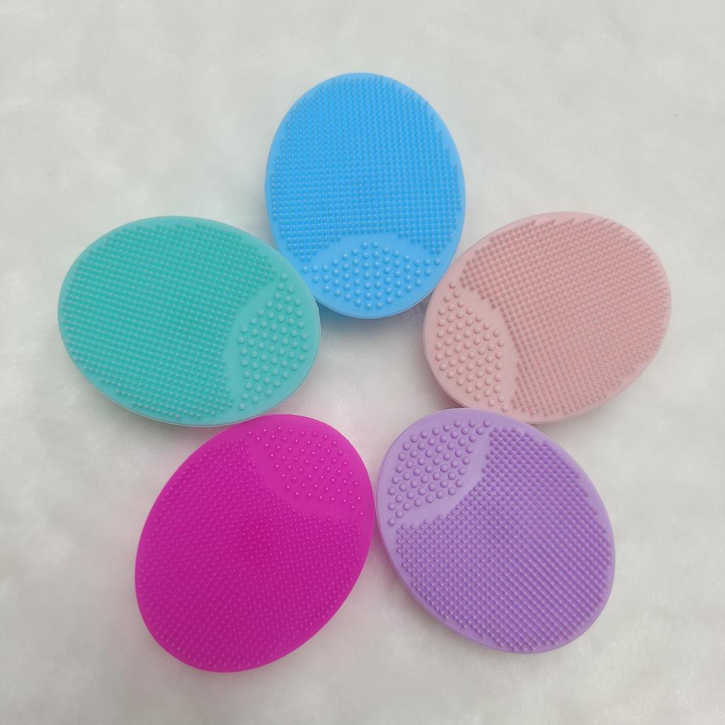 Silicone Baby Shampoo & Bath Brush - Facial and Round Face Wash Brush