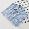 Japanese-Style Denim Print Turn-Down Collar Long-Sleeve Shirt for Men, Loose Casual Stylish Top Jacket for Spring and Autumn