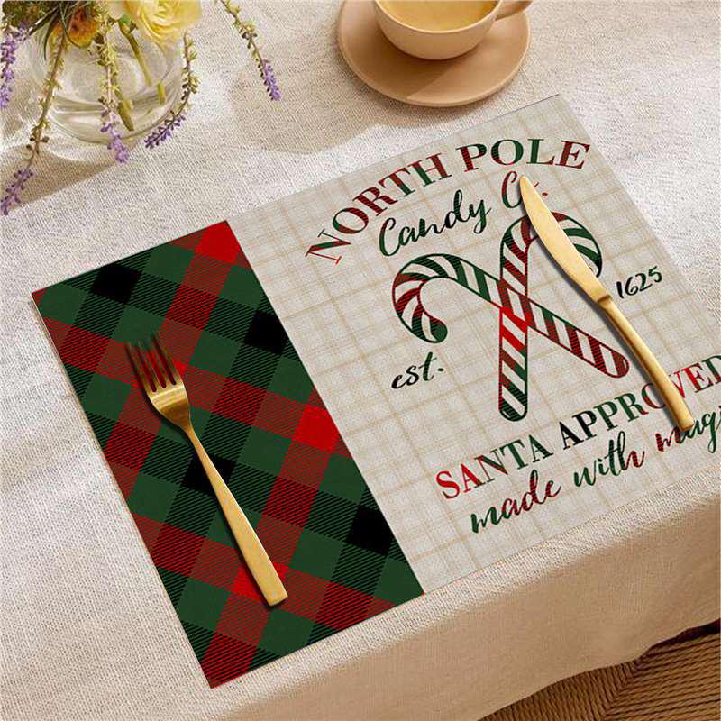 New Year Christmas Table Mat Print: Simple Home Tablecloth Placemat and Decoration