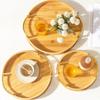 Round Shape Bamboo Tray Large Capacity Fast Food Tray Vintage Tea Set  Restaurant Use
