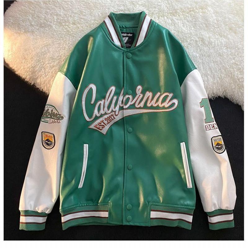 2024 Spring And Autumn Letter New American Fashion Harajuku Retro Jacket Men's Hip-Hop Loose Street Sports Jacket Men's M-2XL