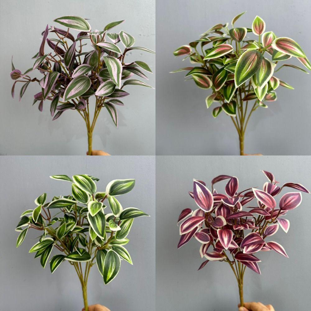8 Heads Fake Plastic Plants Realistic Simulation Greenery Faux Plants Birthday Decor