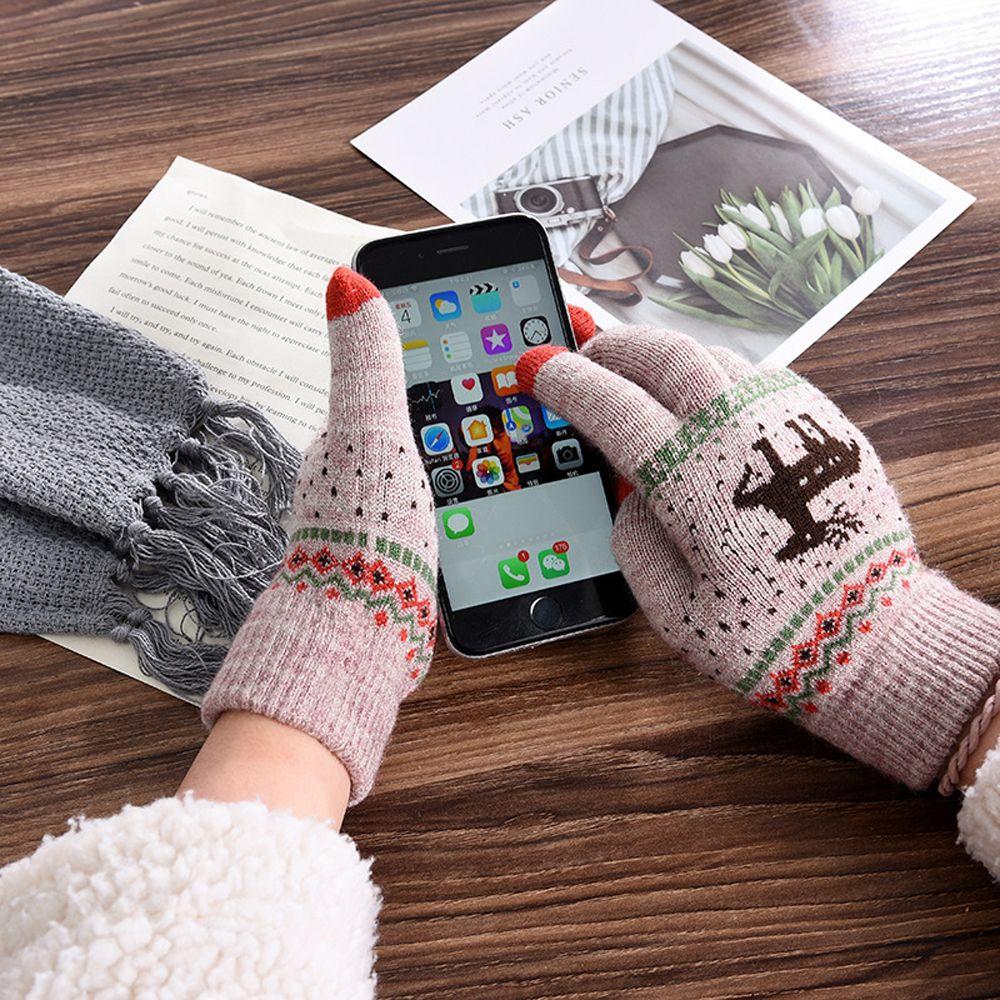 Driving Women Men Ridding Stretch Winter Gloves Knit Mittens Christmas Gloves  Gloves