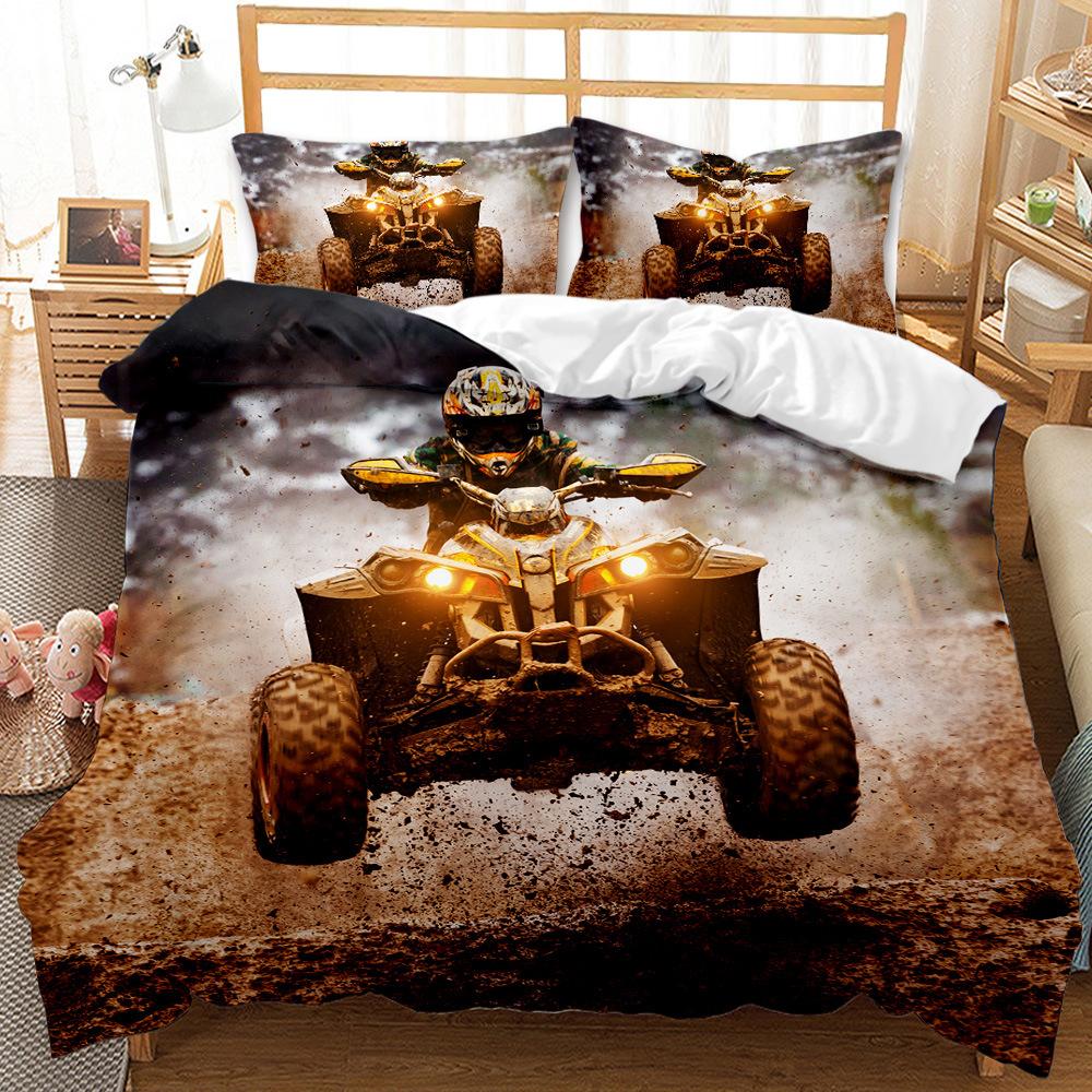 Comforter Motorbike Comforter Set Queen Size Boys Motocross Rider Teen Racing Motorcycle Dirt Bike Bedding Set