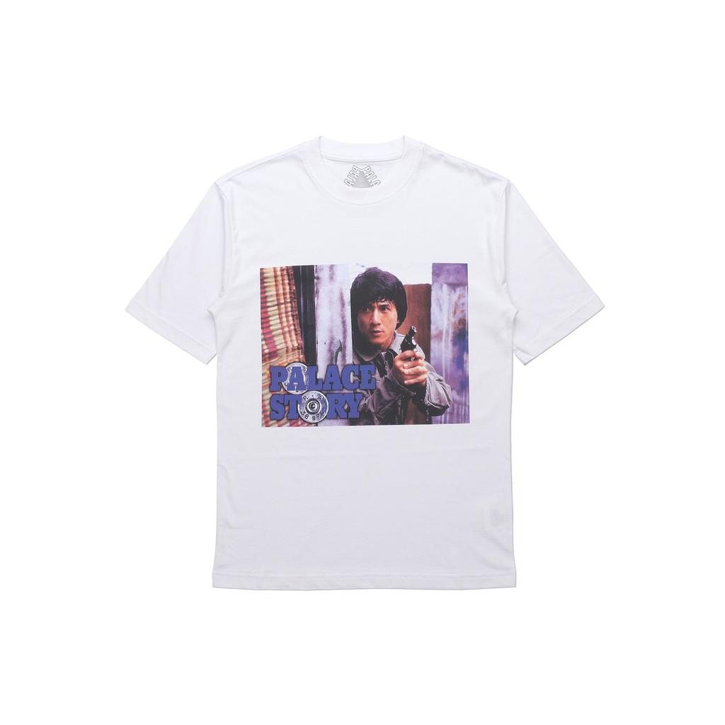 Palace Футболка унисекс с короткими рукавами и рисунком X Jackie Chan Police Story, белая PAL-FW20-264