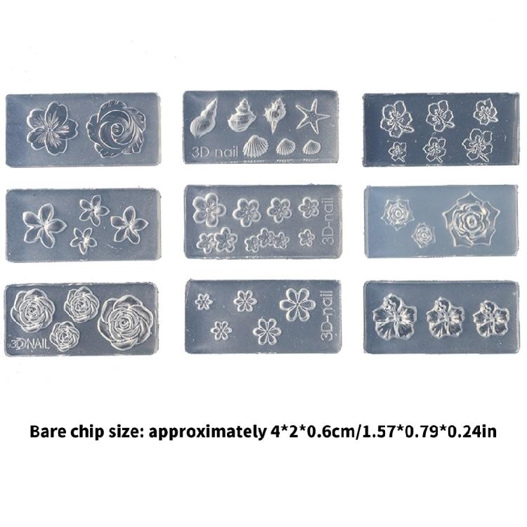 Силиконовые формы для нейл-арта, формы с цветами, трафареты для маникюра, цветочные украшения для нейл-арта