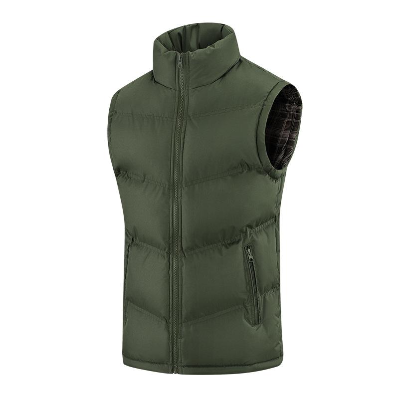 Жилет для мужчин Зимний мужской хлопковый жилет без рукавов Пуховой хлопковый мужской верхний жилет