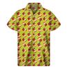 Orange Pitaya 3D Print Fruit Graphic Men Shirt Hawaiian Shirts Tops Beach Short Sleeve Button Lapel Blouse
