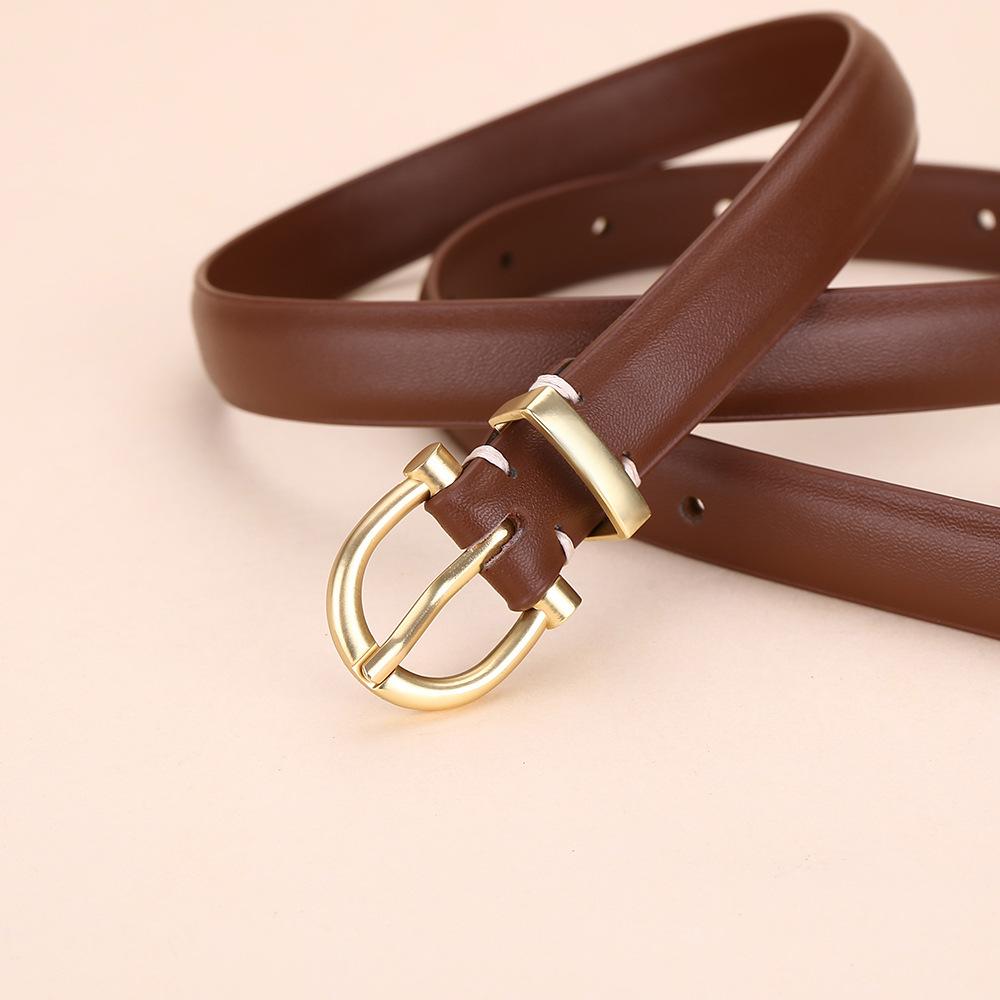 Женский ремень с пряжкой, женский простой джинсовый костюм из чистой коровьей кожи, брюки-кюлоты для женщин