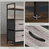 Industrial style storage unit with 5 foldable and removable fabric drawers and shelves - 98W x 29D x 85H cm