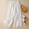 Женские повседневные брюки Широкие брюки с девятью точками Широкие брюки Женские повседневные летние брюки Тонкие прямые брюки для мам Большие размеры Тонкие летние брюки