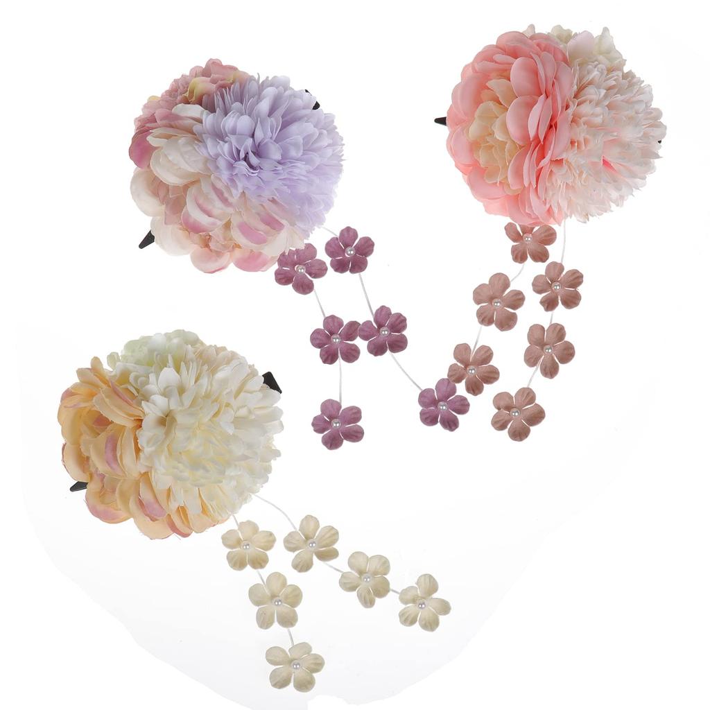 YiyiLai Волосы Фурисодэ Цветок для волос Кимоно Выпускной Розовое украшение, Церемония совершеннолетия, Заколка, Дизайн цумами-дзаику, Аксессуары, Церемония, Юката,