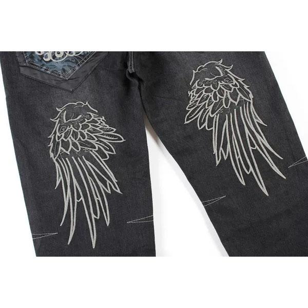 Мужская мода свободные длинные брюки хип-хоп джинсовые брюки уличный стиль брюки плюс размер 30-46