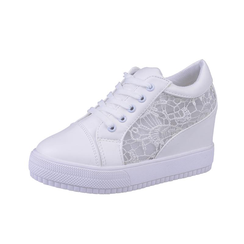 2024 Горячие белые скрытые кроссовки на танкетке Повседневная обувь Женская обувь на высокой платформе Женские туфли на высоком каблуке на танкетке для женщин