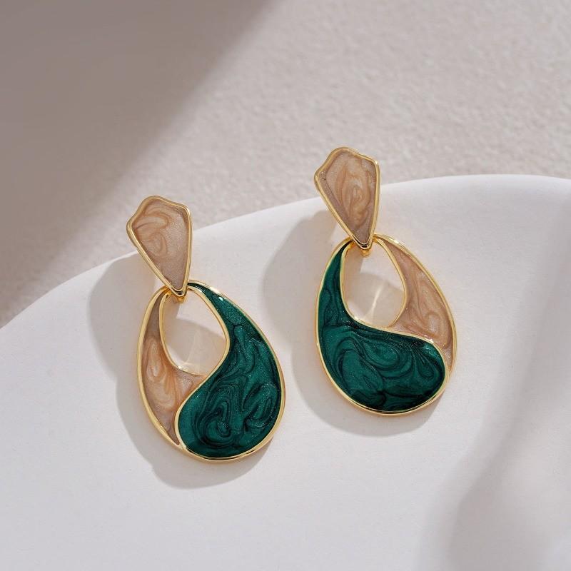 Pinkdudu Винтажные серьги-капли из цинкового сплава с синей эмалью, простые модные серьги-пусеты для женщин PD2372