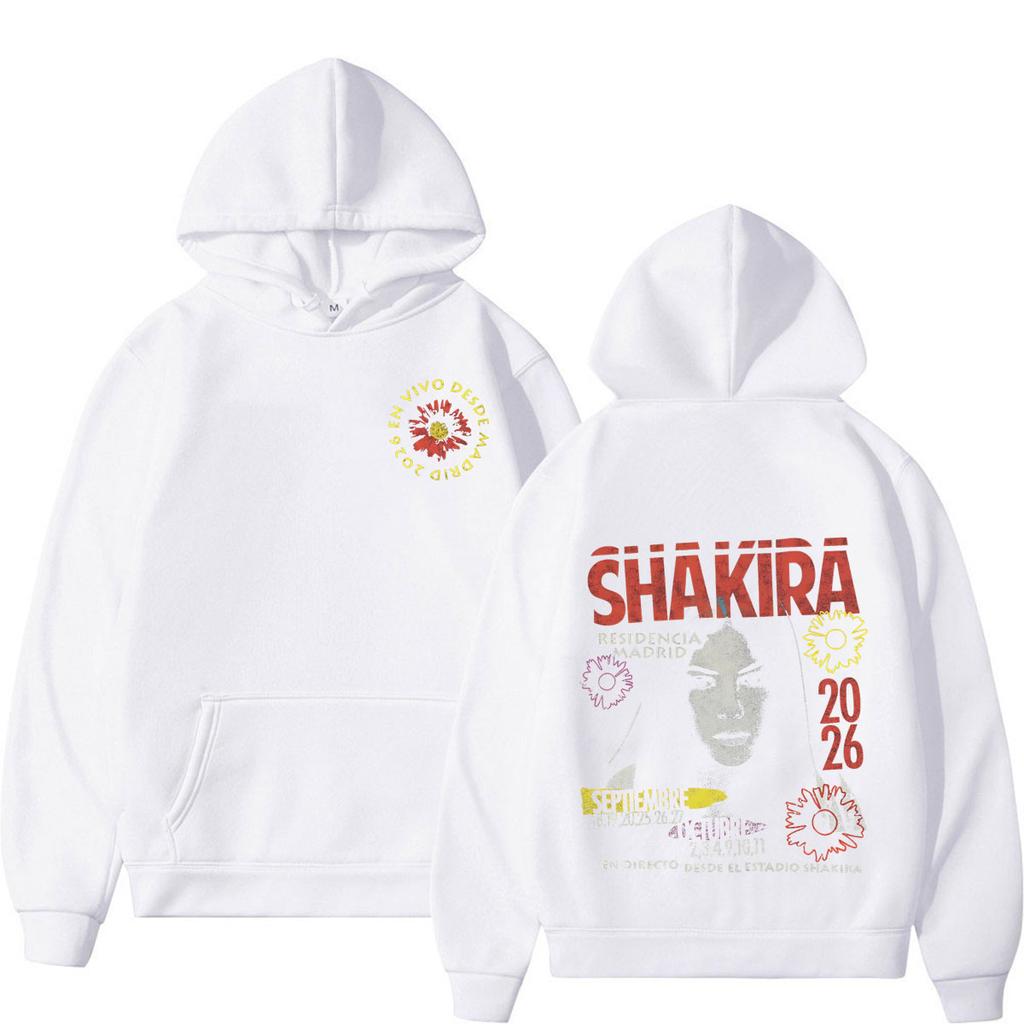 Худи с принтом Shakira Las Mujeres Ya No Lloran Tour Мужчины Женщины Мода Винтажная Толстовка С длинным рукавом Повседневная Свободная Толстовка