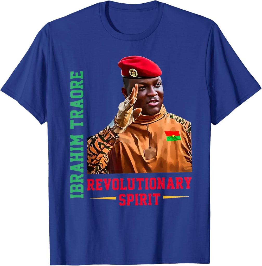 Burkina Faso Ibrahim Traoré Thomas Sankara African President Graphic T Shirts Women Unisex High Quality Cotton Shortsleev