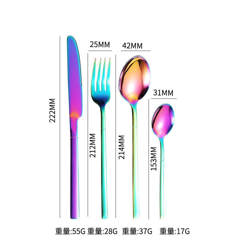 Stainless Steel Tableware Hot-selling Light Luxury Simple Hotel Steak Knife Fork Spoon Dessert Spoon