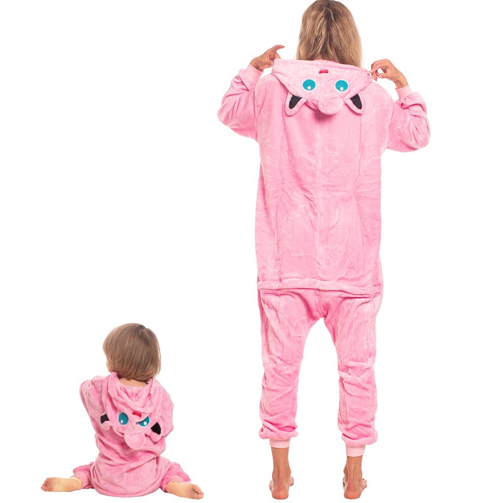 Piżama dla dzieci strój kigurumi onesie jiggly puff pokemon różowy 105-115