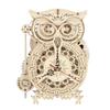 High Difficulty 161pcs Creative DIY 3D Owl Clock Wooden Model Building Block Kits Assembly Toy Gift
