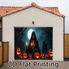 Single-piece 2D printed design Halloween printed garage door canvas polyester printed