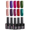 Gel Polish Set Kit 10 Colors 7.5ml Soak Off UV LED Glass Bottle
