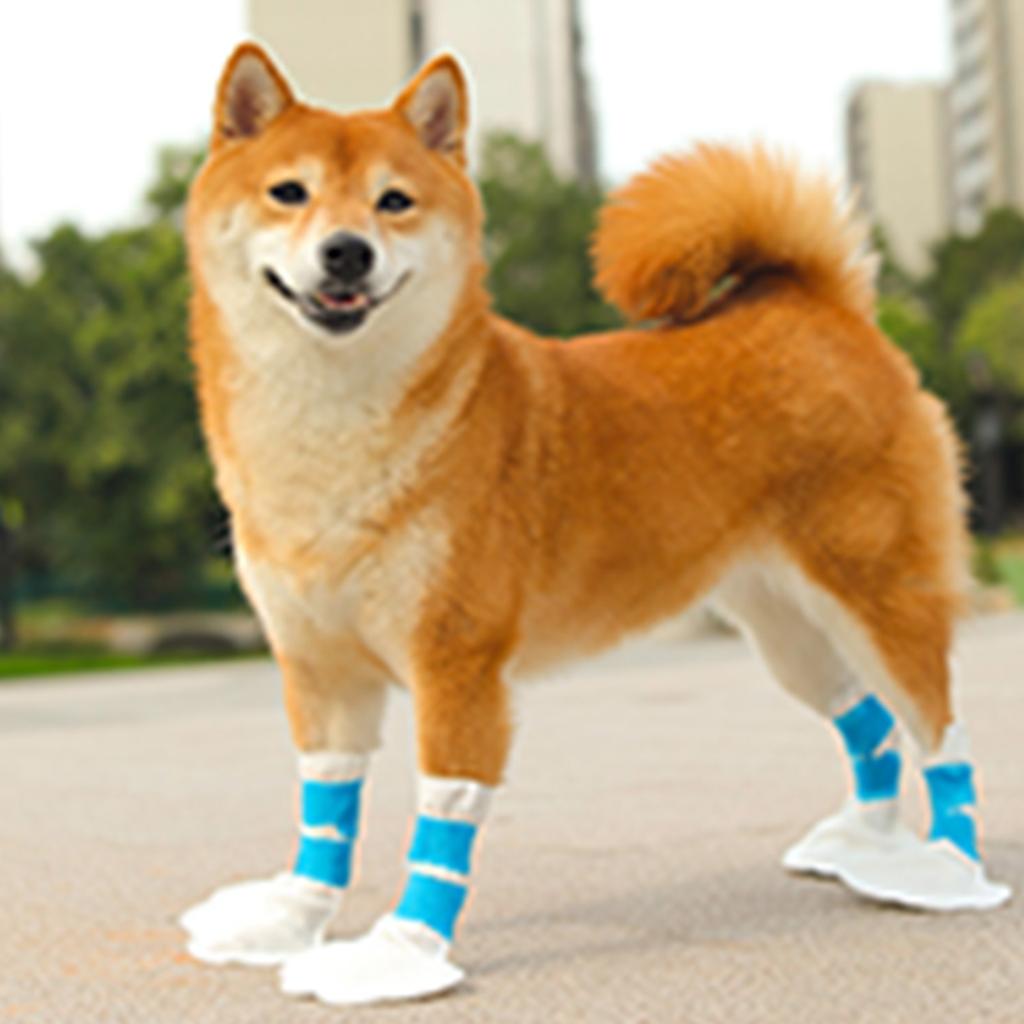 20 Disposable Pet Foot Boots For Real, Cats And Dogs Feet, Pet , Dog Supplies With Blue Bandage