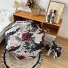 Rose Pattern Automatic Umbrella Three Folding Portable Folding Umbrella Lightweight Reinforced Frame Sun Protection Umbrella