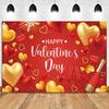 115cmx180cm Red Love Heart Background Celebrate Happy Valentine's Day Banner  Photo Booth