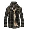Winter Men's Plus Velvet Thicken Plaid Long-sleeved Shirt Men Casual Warm Business Work Shirt