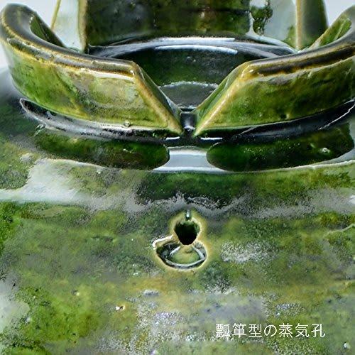 Kyo-yaki, Kiyomizu-yaki, Touan Kiln, Earthenware Pot (Kyoto Pot), No. 8, Green Glaze, kta684