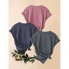 Mother's Day Gift 3 Pack Sun Letter Print Retro Women Round Neck Short Sleeve T Shirts Casual Sports Tops