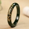 15MM Natural Hotan Jade Blossoming Wealth Bracelet Fashionable Charm Bangle Jade Bracelet Women's Gift