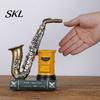 Retro Desk Decor Vintage Saxophone & Violin Pen Holder, Resin Musical Instrument Organizer, Weighted Artistic Organizer Base Pencil Stand for