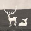 1Pc Mini Resin  Deer Christmas Forest Elk White Dessert Table Decor Merry Christmas Decor For Home Kids  Year Gift KTY