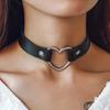 Женские Сексуальные Кожаные Ошейники-Чокеры в Стиле Панк Круглые Модные Шеи Сердце Харадзюку Чокер Готический Бондаж Женские Аксессуары на Шею