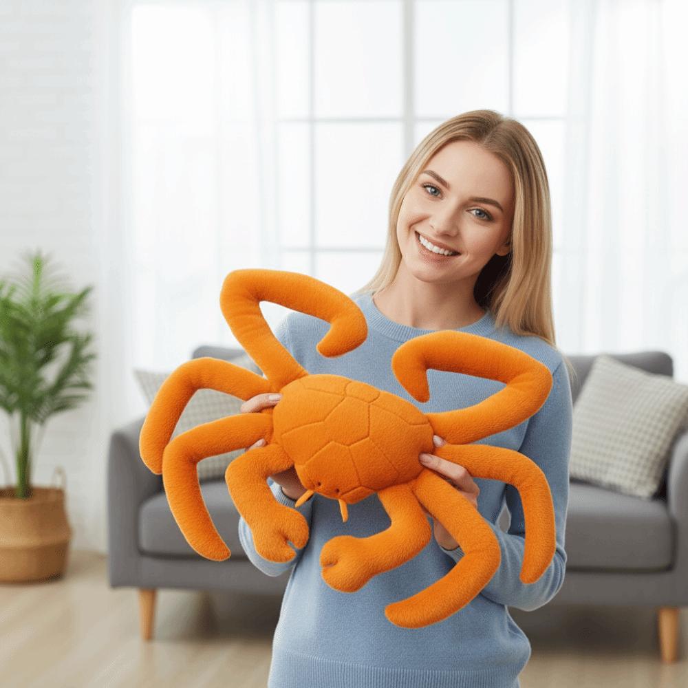 Simulation Crab Plush Toy Fluffy Sea Animal Doll Sleeping Pillow Crab Plush Doll Christmas Toy