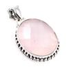 Natural Rose Quartz Gemstone 925 Solid Sterling Silver Jewelry Pendant 1.3" y1E21