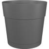 ARTEVASI Round Flower Pot CAPRI LARGE - Plastic - Water Reservoir - Diameter 35 Cm - Anthracite - L 34.6 X W 34.6 X H 33.2 Cm