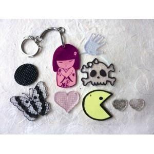 Plastique Dingue - Plastique Fou - Motifs Blancs - 6 Feuilles - 100x130 mm - Idéal pour Bijoux