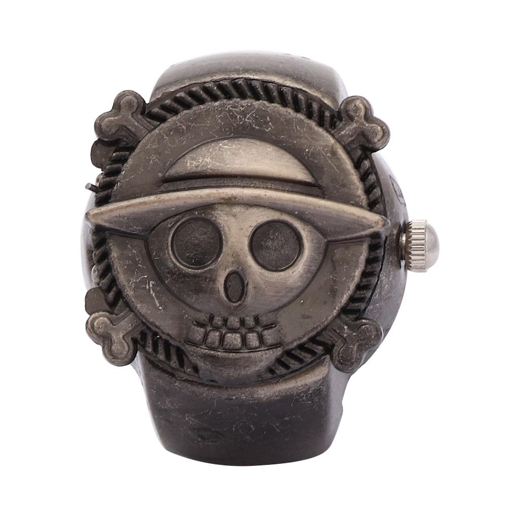 Кольцо-часы с откидной крышкой, кварцевые кольцо-часы на палец для студентов-унисекс(черный )