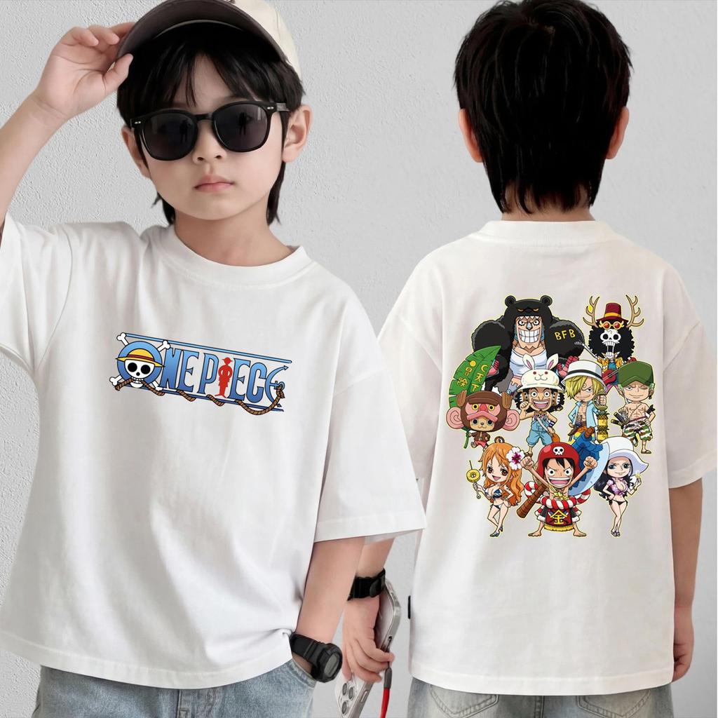 2026 Anime One Piece Roleplaying Tshirt Short Sleeved Top Casual Loose Breathable Tshirt Gift for Boys and Girls