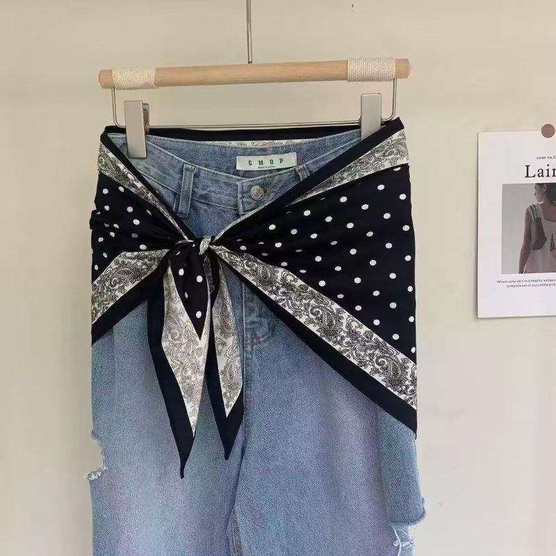 Retro simple and versatile big triangle scarf women's spring summer high-end feeling bag headscarf scarf shawl fart curtain decoration